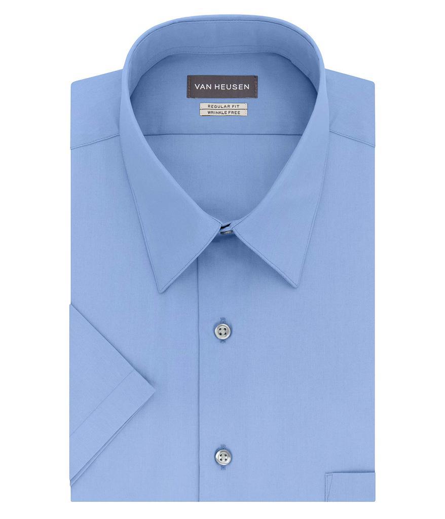 商品Van Heusen|Men's Short Sleeve Dress Shirt Regular Fit Poplin Solid,价格¥153,第1张图片