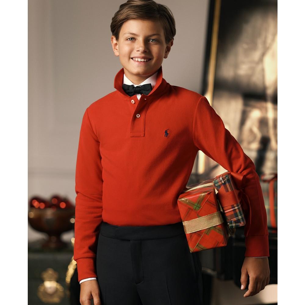 商品Ralph Lauren|Big Boys Long Sleeve Polo Shirt,价格¥335,第1张图片
