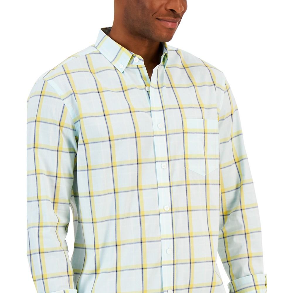 Men's Cresta Plaid Woven Long-Sleeve Single Pocket Shirt, Created for Macy's商品第3张图片规格展示