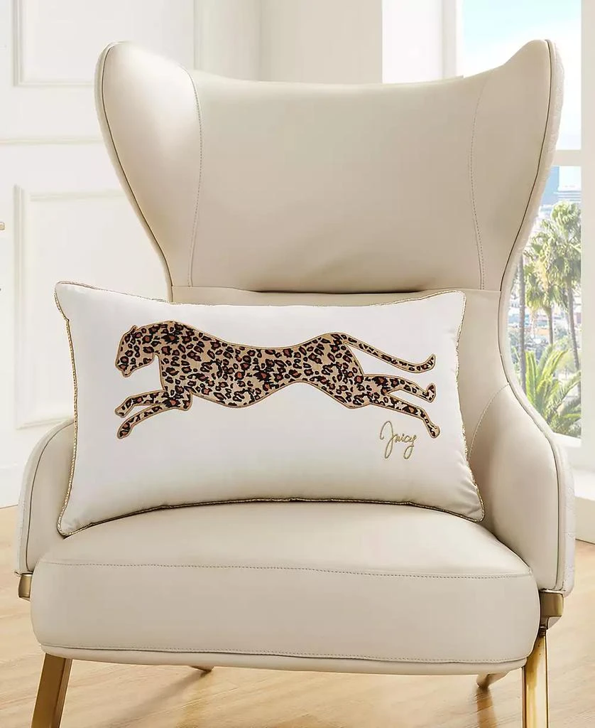 商品Juicy Couture|Velvet Cheetah Decorative Pillow, 14" x 24,价格¥232,第3张图片详细描述