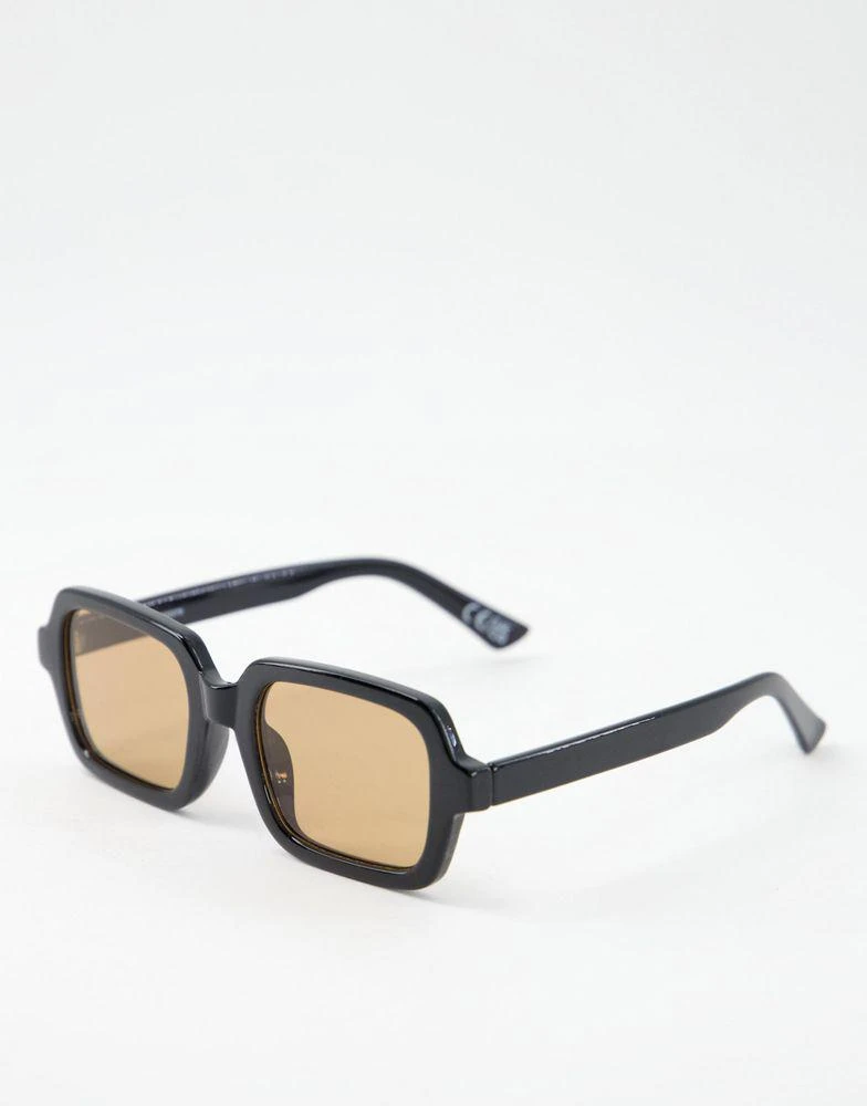 商品ASOS|ASOS DESIGN frame square sunglasses in black with brown lens - BLACK,价格¥76,第1张图片