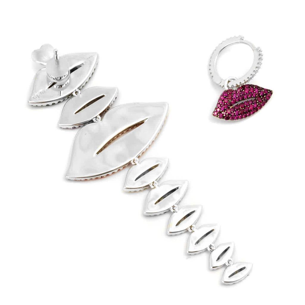 商品apm Monaco|APM Monaco Asymmetrical Silver Ox Contrast Lip Earrings,价格¥1765,第5张图片详细描述
