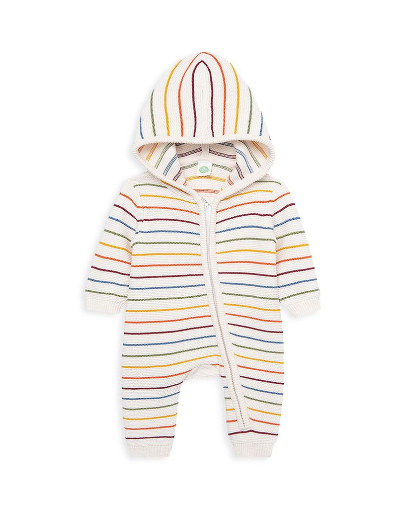Unisex Hooded Striped Cotton Sweater Coverall - Baby商品第4张图片规格展示
