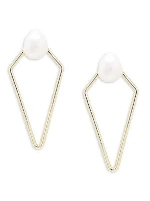 商品Kendra Scott|14K Goldplated & Baroque Pearl Earrings,价格¥347,第1张图片