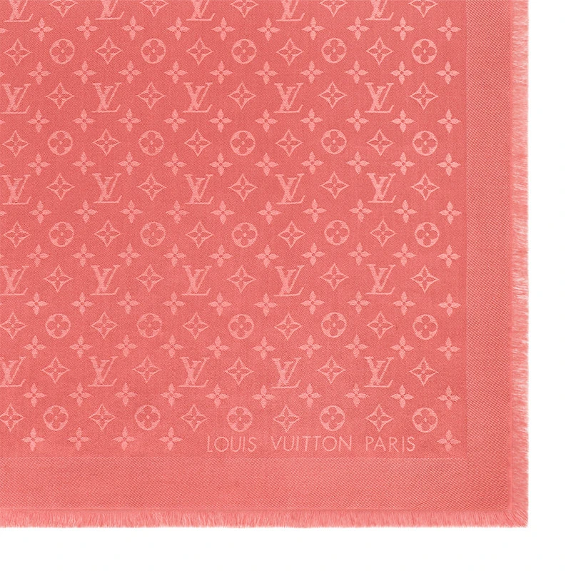 商品Louis Vuitton|【预售十天】路易威登23新款 女经典粉棕色真丝羊毛围巾M78902,价格¥4485,第5张图片详细描述