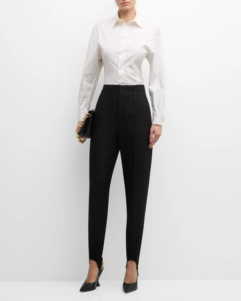 商品Bottega Veneta|High-Rise Pintuck Straight-Leg Stirrup Trousers,价格¥11070,第3张图片详细描述