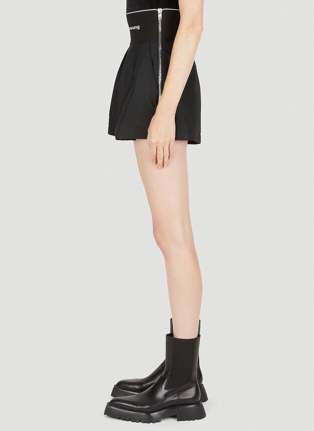 High Waist Pleated Shorts in Black商品第3张图片规格展示