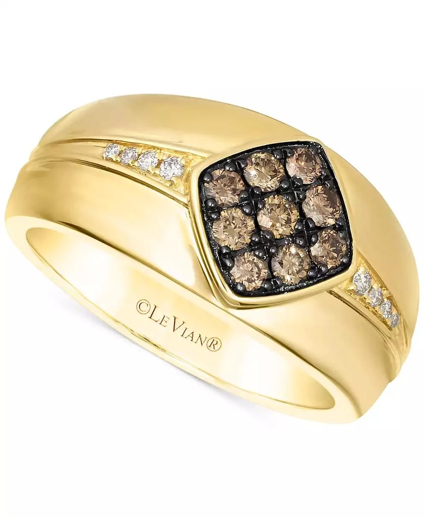 商品Le Vian|Men's Chocolate Diamond & Nude Diamond Cluster Ring (1/2 ct. t.w.) in 14k Gold,价格¥16958,第1张图片