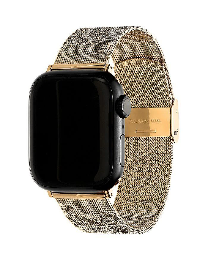商品Coach|Apple Watch® Gold-Tone Stainless Steel Mesh Strap, 38/40/41mm,价格¥939,第1张图片详细描述