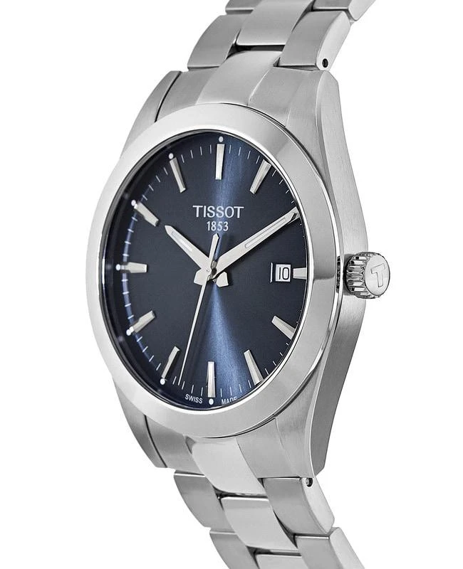 商品Tissot|Tissot Gentleman Quartz Blue Dial Stainless Steel Men's Watch T127.410.11.041.00,价格¥2410,第3张图片详细描述