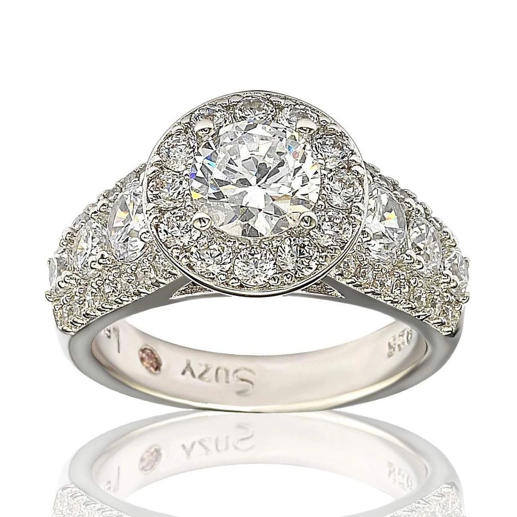 商品Suzy Levian|Bridal Sterling Silver White Cubic Zirconia Engagement Ring,价格¥1480,第1张图片