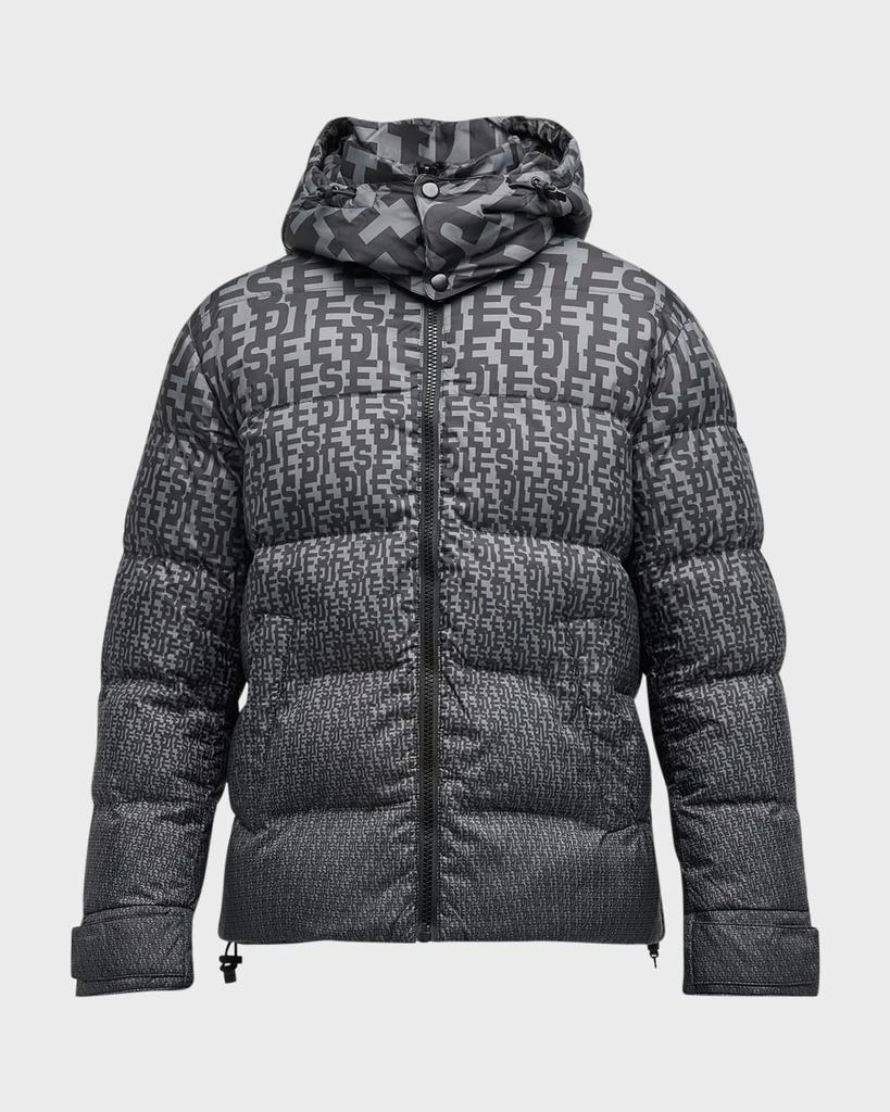 商品Diesel|Men's Repeat-Logo Puffer Jacket,价格¥1987,第2张图片详细描述