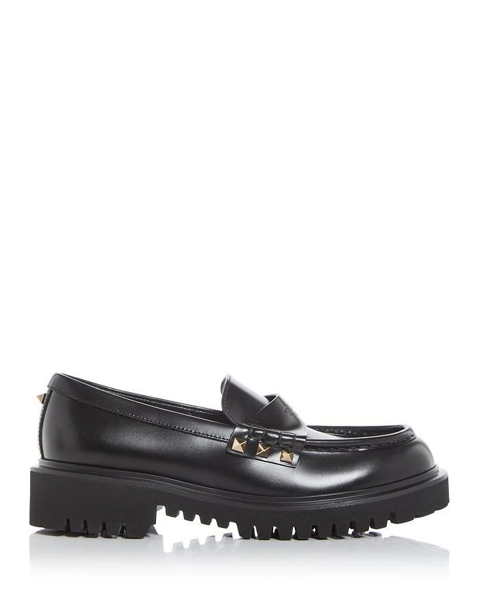 商品Valentino|Women's Rockstud Lug Sole Loafers,价格¥7330,第3张图片详细描述