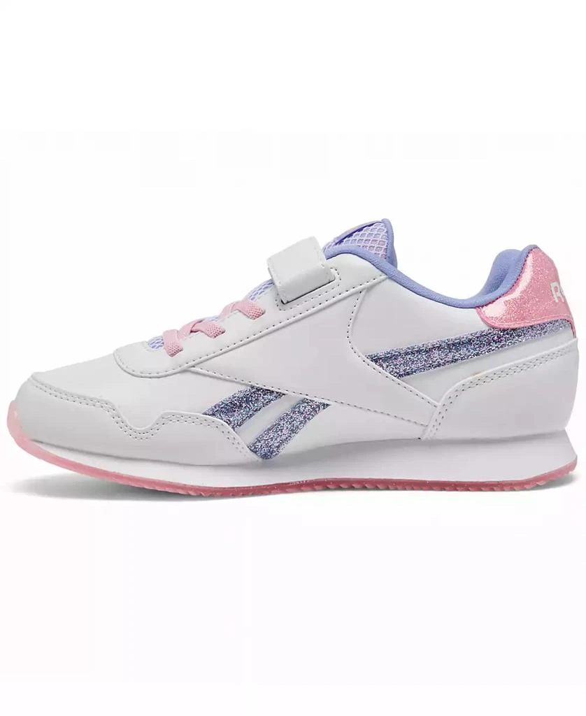 商品Reebok|Little Girls Royal Classic Leather Jog 3.0 Fastening Strap Casual Sneakers from Finish Line,价格¥337,第3张图片详细描述