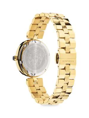 34MM Goldtone Stainless Steel Bracelet Watch商品第3张图片规格展示