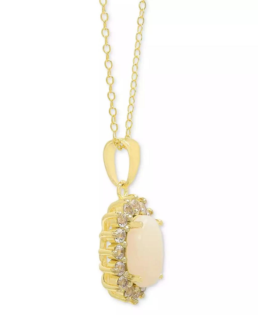 商品Macy's|18" Opal (1-1/2 ct. t.w.) and White Topaz (5/8 ct. t.w.) Pendant Necklace in 18k Gold-Plated Sterling Silver,价格¥223,第4张图片详细描述