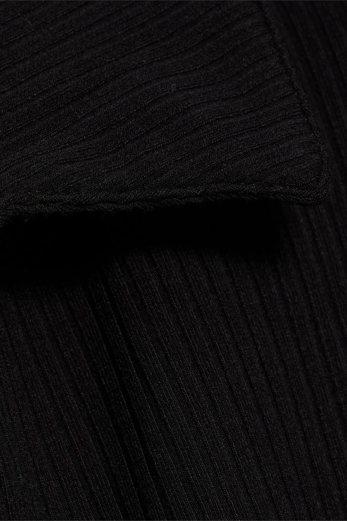 商品FRAME|Tie-front ribbed-knit polo shirt,价格¥885-¥1162,第4张图片详细描述