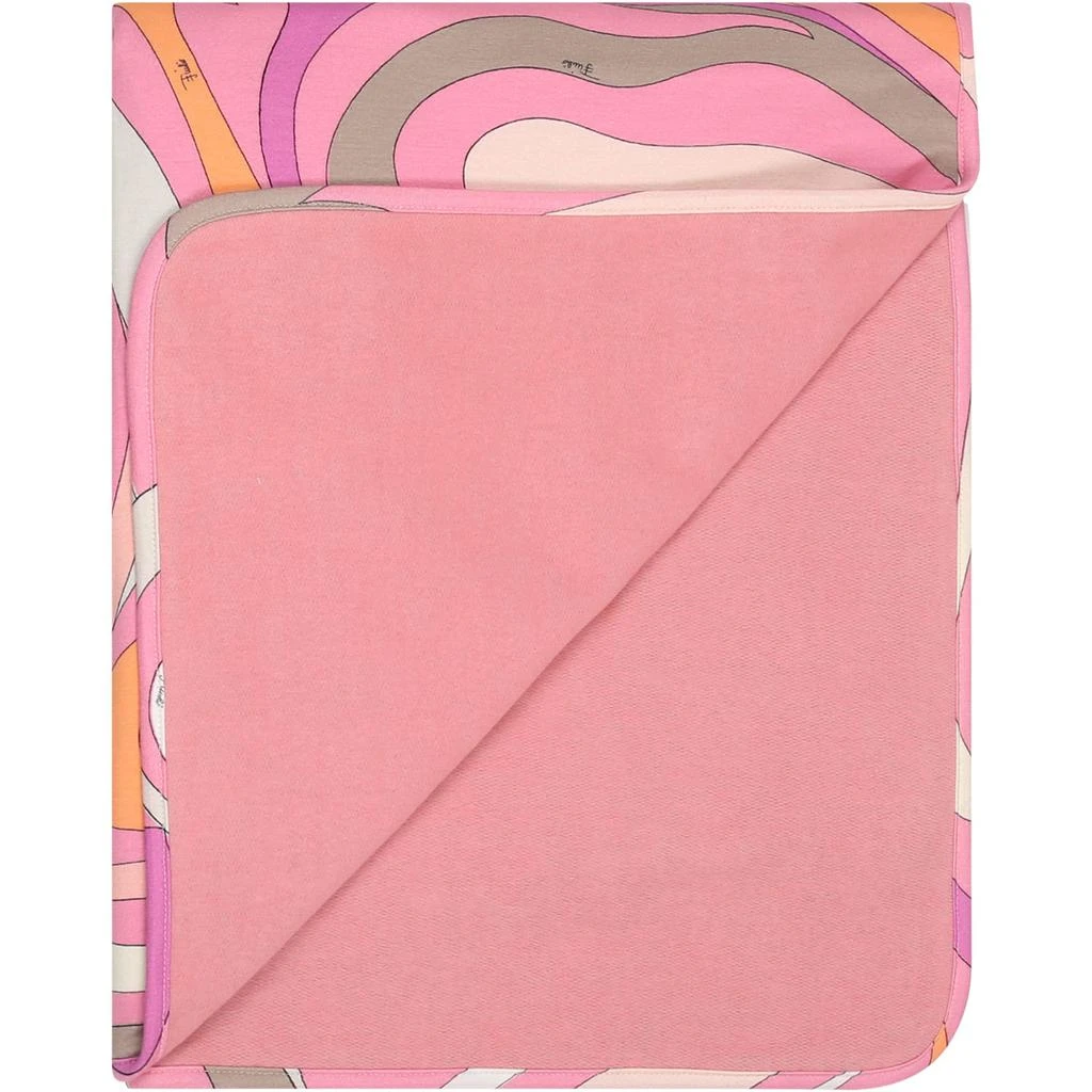商品Pucci|Pink Blanket For Baby Girl With Print And Logo,价格¥1713,第2张图片详细描述