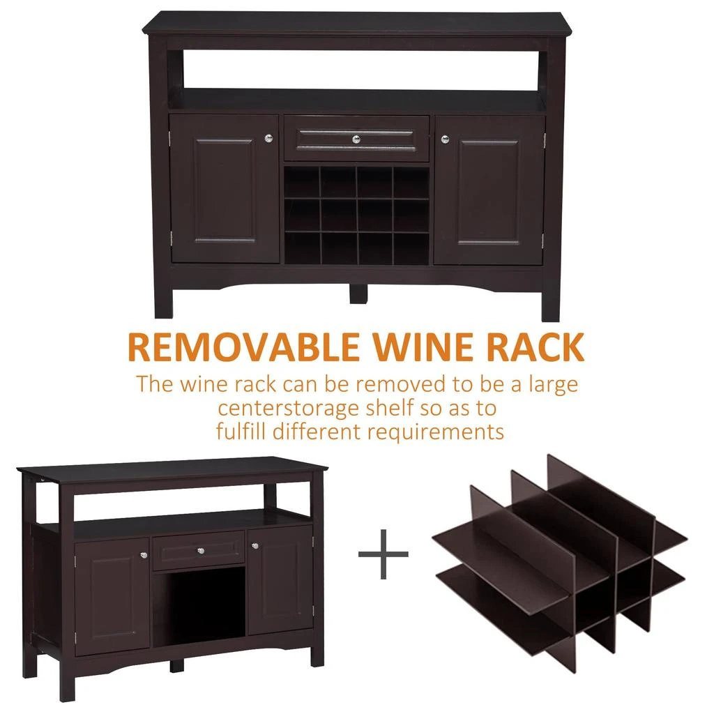 商品Simplie Fun|Simplie Fun Modern Coffee and Wine Bar Cabinet,价格¥3063,第3张图片详细描述