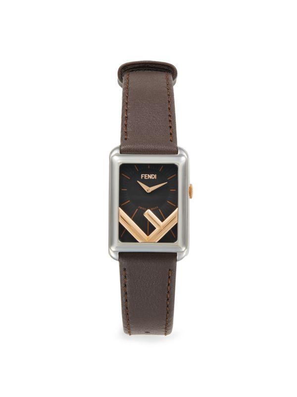 稀少 FENDI(フェンディ) Run Away Leather Ladies Watch Fendi Run Away Stainless Steel & Leather Strap Watch/22.5MM