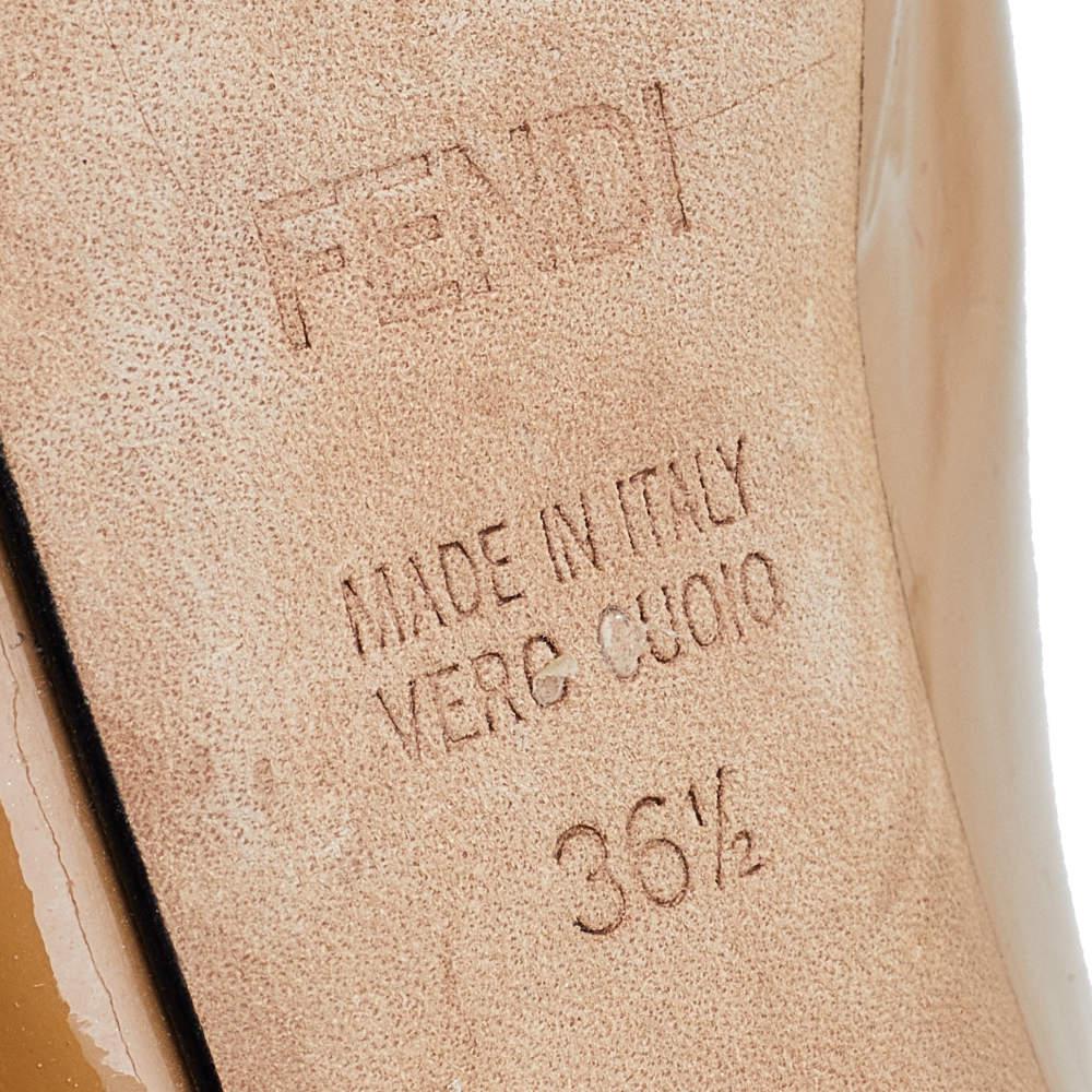 Fendi Caramel Patent Leather Platform FF Superstar Pumps Size 36.5商品第8张图片规格展示