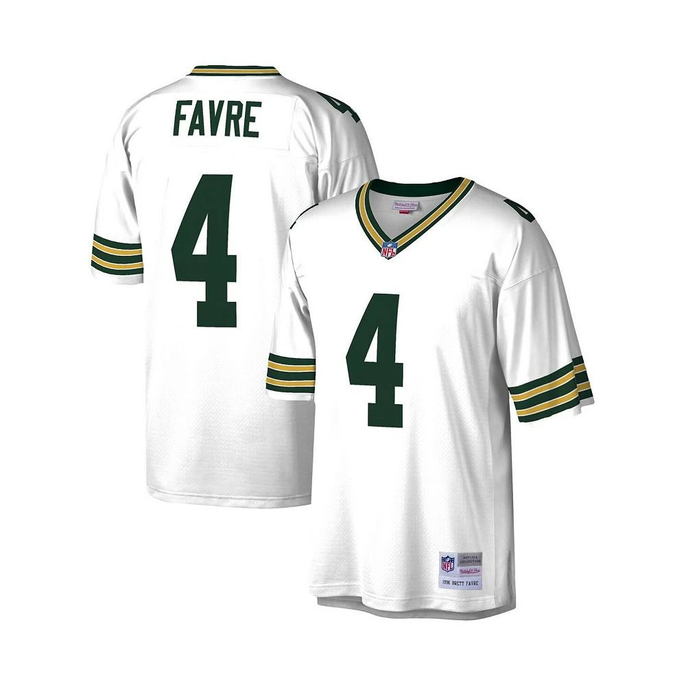 商品Mitchell and Ness|Men's Brett Favre White Green Bay Packers 1996 Legacy Replica Jersey,价格¥1196,第1张图片