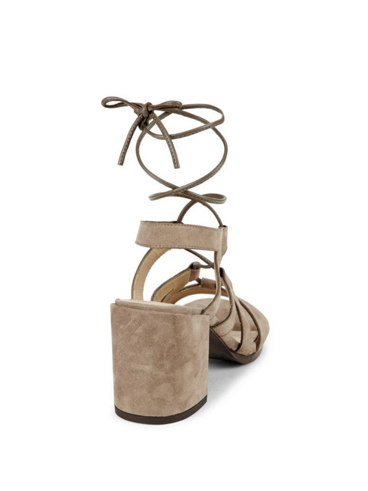商品Stuart Weitzman|Tiegirlbingo Suede Lace-Up Block Heel Sandals,价格¥944,第2张图片详细描述