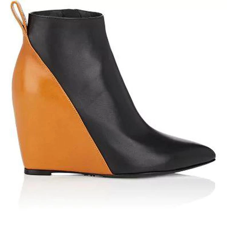 商品Paco Rabanne|Colorblocked Leather Wedge Ankle Boots,价格¥3414,第1张图片