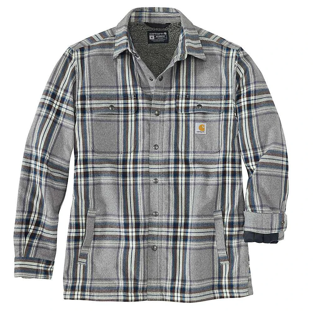 商品Carhartt|Carhartt Men's Relaxed Fit Flannel Sherpa-Lined Shirt Jacket,价格¥451-¥601,第2张图片详细描述
