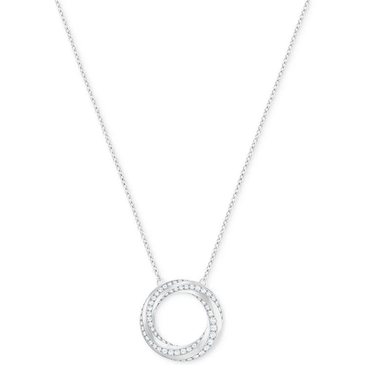 商品Swarovski|Pavé Swirl Circle Pendant Necklace,价格¥741,第2张图片详细描述