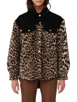 商品Maje|Bamion Contrasting Animal-Print Fleece Jacket,价格¥1266,第1张图片
