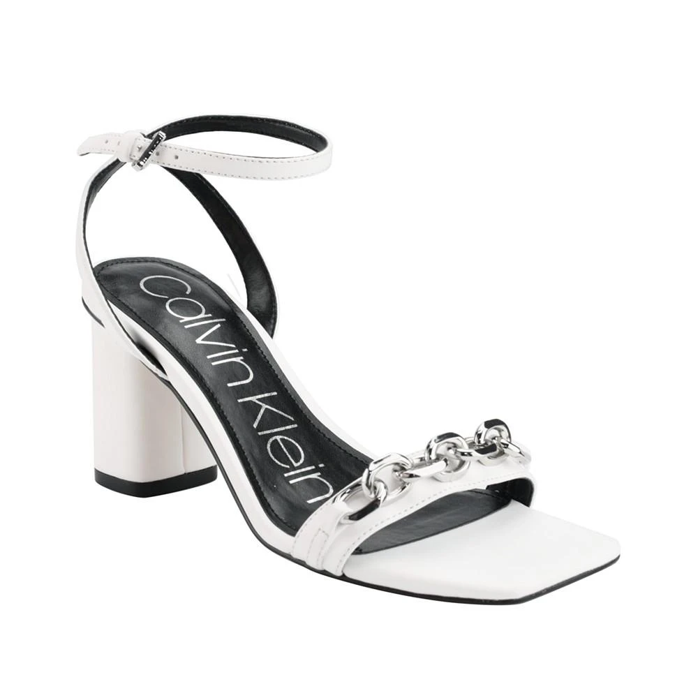 商品Calvin Klein|Women's Cartina Chain Ankle Strap High Heel Dress Sandals,价格¥277,第1张图片