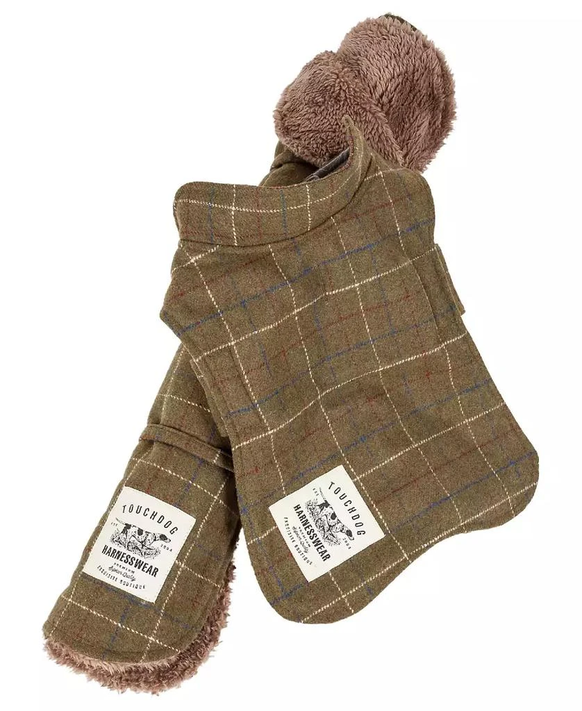 2-in-1 Windowpane Plaided Dog Jacket with Matching Reversible Dog Mat 商品