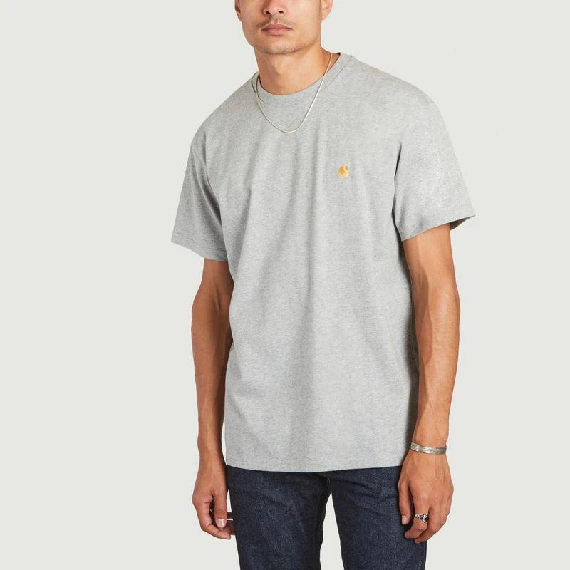 商品Carhartt|T-Shirt S/S Chase Grey Heather Gold CARHARTT WIP,价格¥330,第1张图片