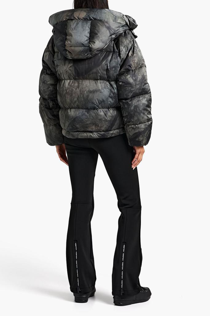 Quilted printed shell hooded down ski jacket商品第1张图片规格展示
