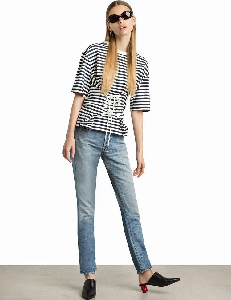 商品Pixie Market|Muse Striped Jersey Corset Tee,价格¥417,第2张图片详细描述