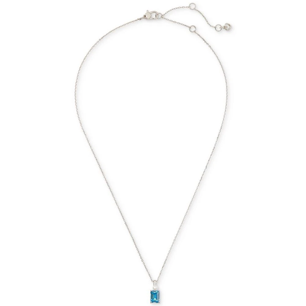 商品Kate Spade|Silver-Tone Cubic Zirconia & Imitation Pearl Pendant Necklace, 17" + 3" extender,价格¥191,第3张图片详细描述