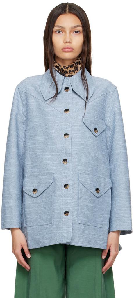 Blue Recycled Polyester Jacket商品第1张图片规格展示