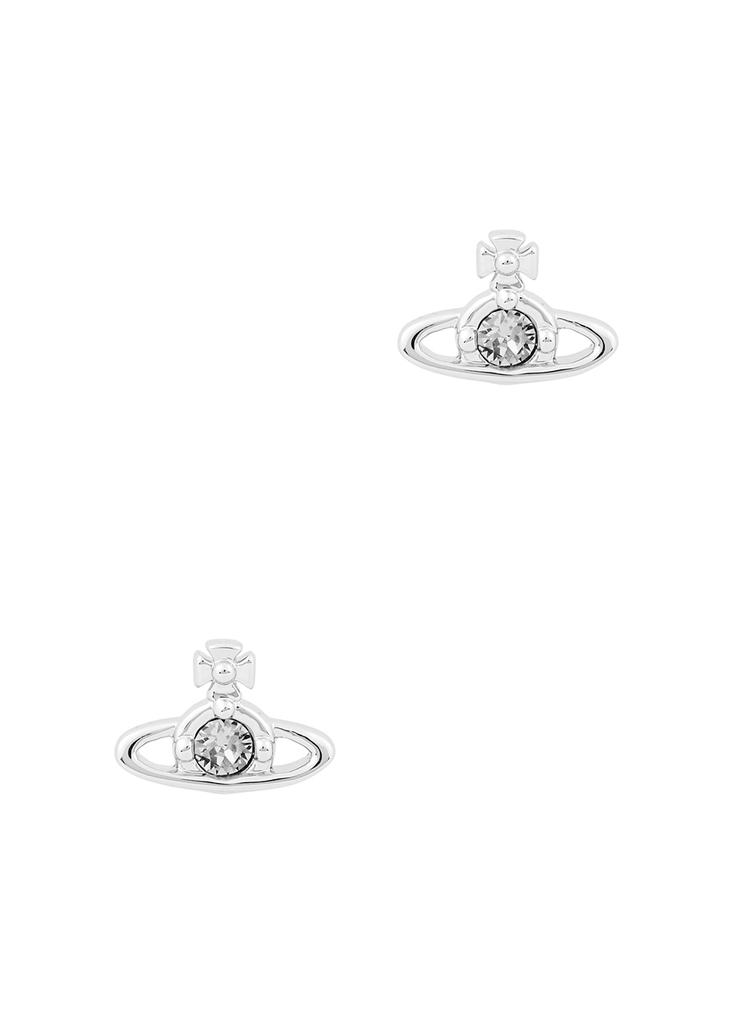 Nano Solitaire silver-tone stud earrings商品第1张图片规格展示