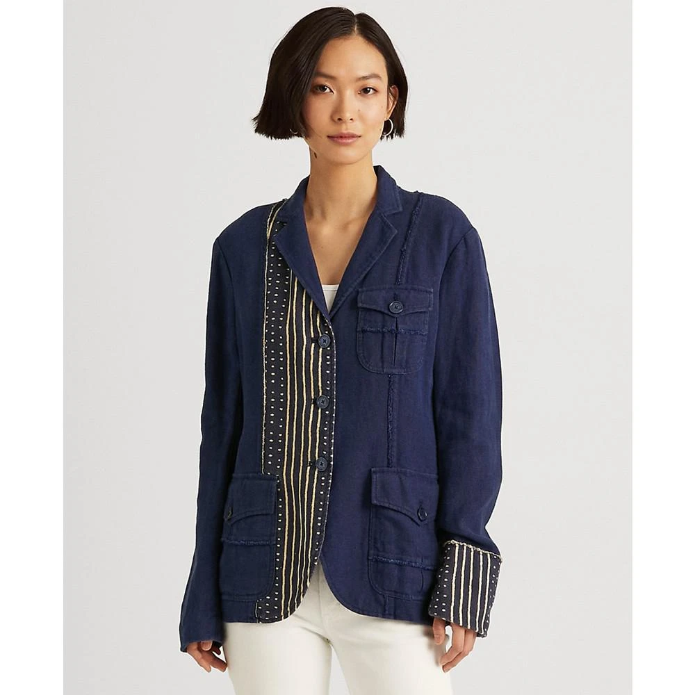 商品Ralph Lauren|Patchwork Linen Blazer,价格¥774,第1张图片