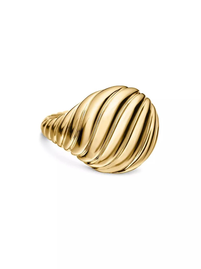 商品David Yurman|Sculpted Cable Pinky Ring in 18K Yellow Gold, 13MM,价格¥17607,第1张图片