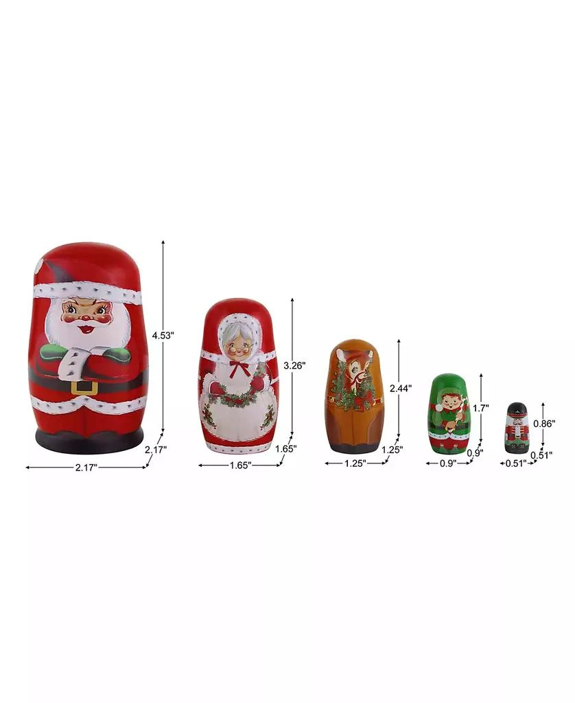 商品Mr. Christmas|Santa and North Pole Pals Nesting Wooden Christmas Figurines, Set of 5,价格¥258,第3张图片详细描述