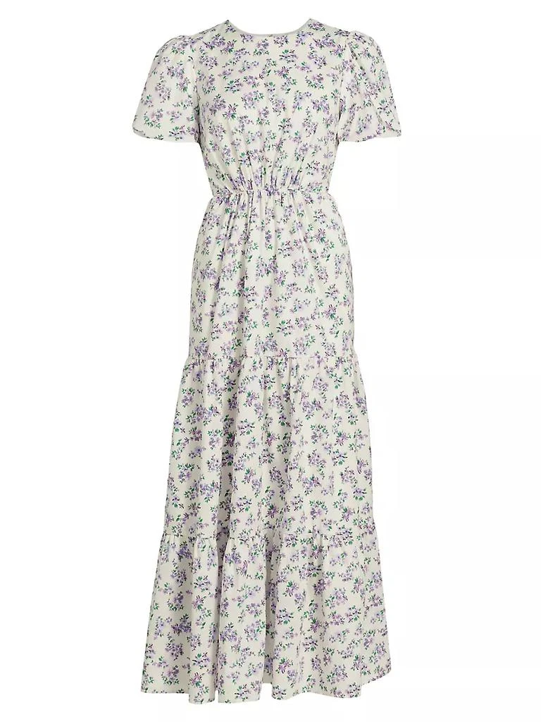 商品Wayf|Plaza Tiered Cotton-Blend Cut-Out Maxi Dress,价格¥547,第1张图片