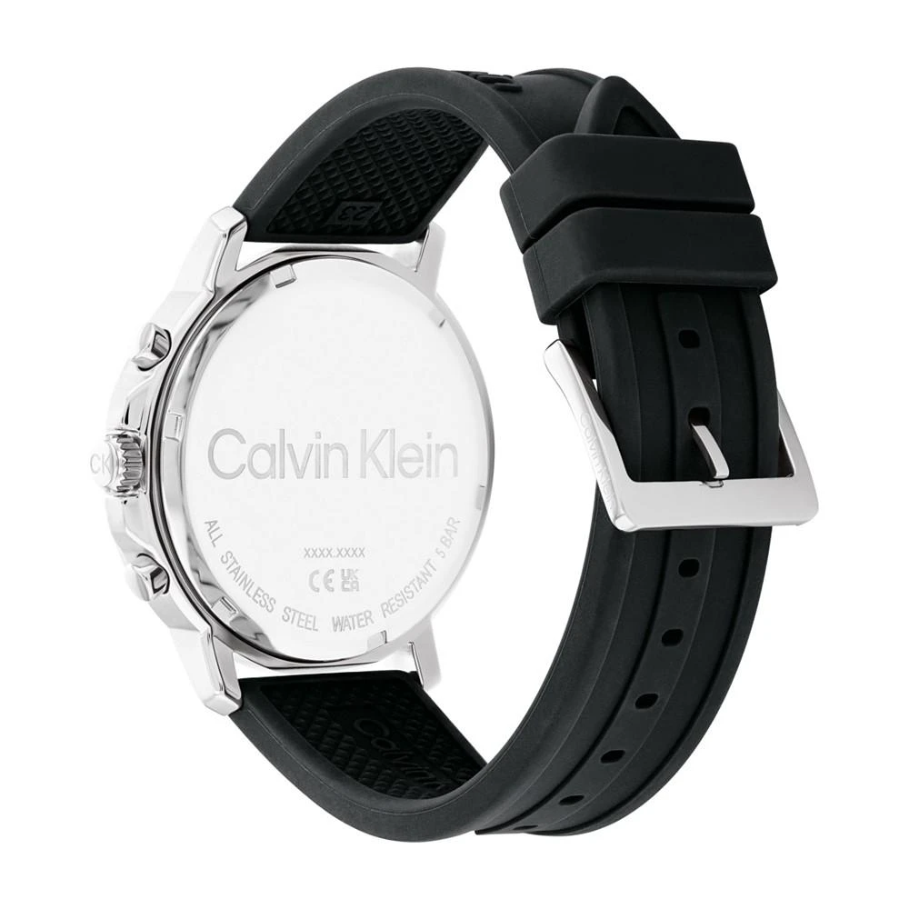 商品Calvin Klein|Men's Gauge Sport Silicone Strap Watch 46mm,价格¥902,第3张图片详细描述