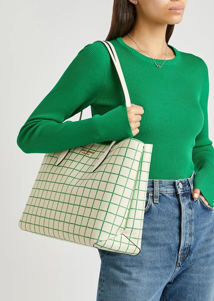 商品Kate Spade|All Day Tennis checked leather tote,价格¥2357,第5张图片详细描述