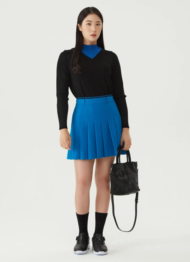 商品【预售商品15天发货】 DESCENTE|高球系列女性松紧带细节百褶裙优雅 DO32WFSK93-OBLG,价格¥1025,第1张图片