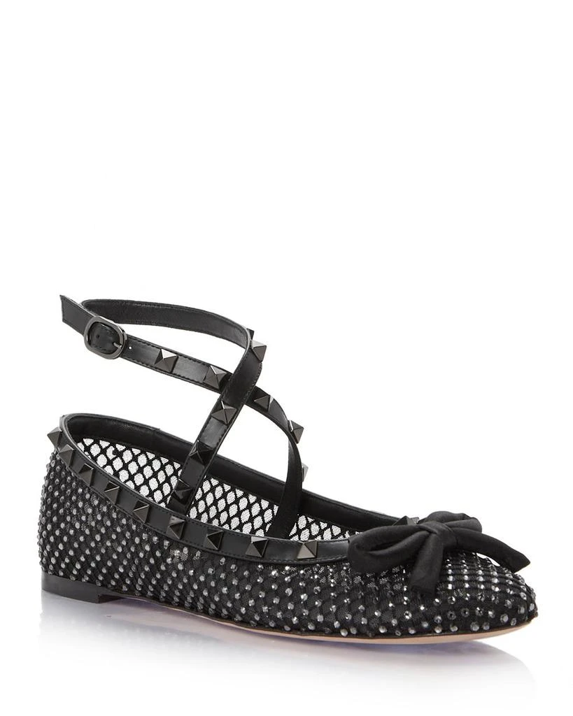 商品Valentino|Women's Embellished Ankle Strap Ballet Flats,价格¥10098,第1张图片