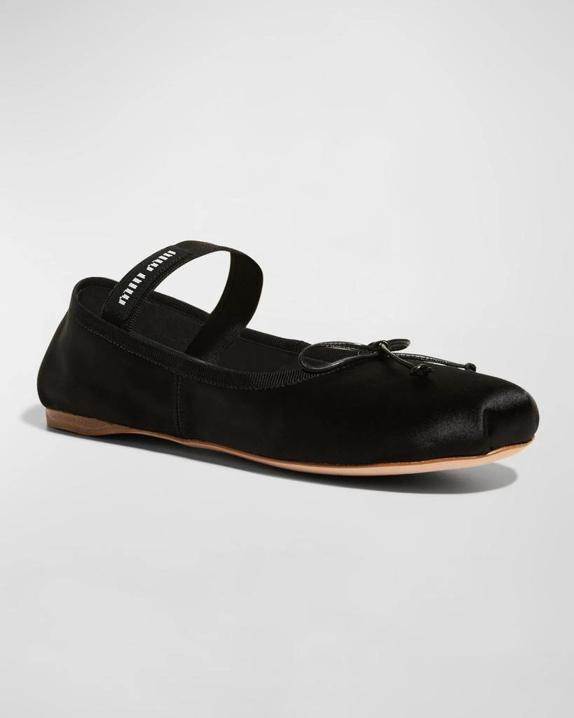 商品Miu Miu|Satin Bow Ballerina Flats,价格¥7844,第5张图片详细描述