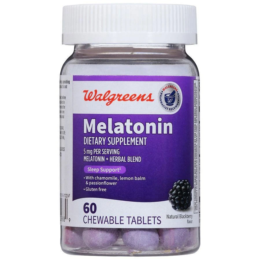 商品Walgreens|Melatonin Chewable Tablets Blackberry,价格¥86,第1张图片