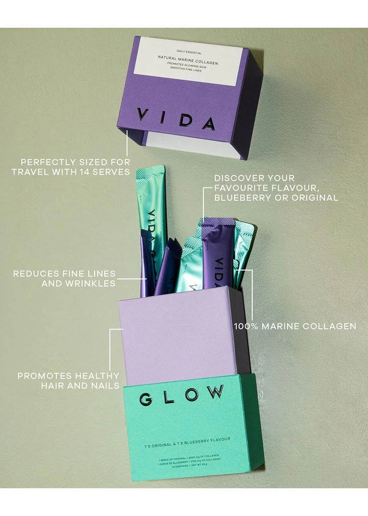 商品Vida Glow|Mixed Natural Marine Collagen Trial Pack – 14 servings,价格¥236,第4张图片详细描述